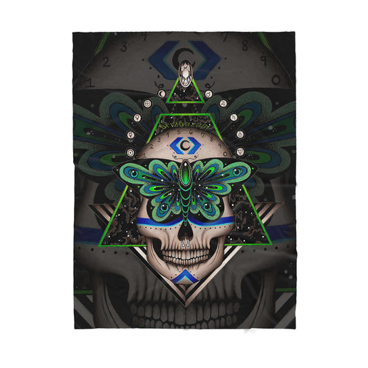Infinite Store 3D Printed Skull Sherpa Blanket PL