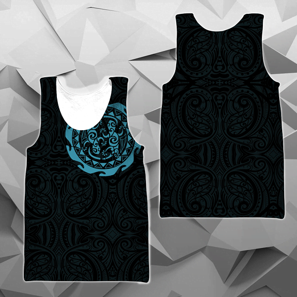 Maori Tangaroa Tattoo New Zealand All Over Hoodie - Blue HC - Amaze Style™-Apparel