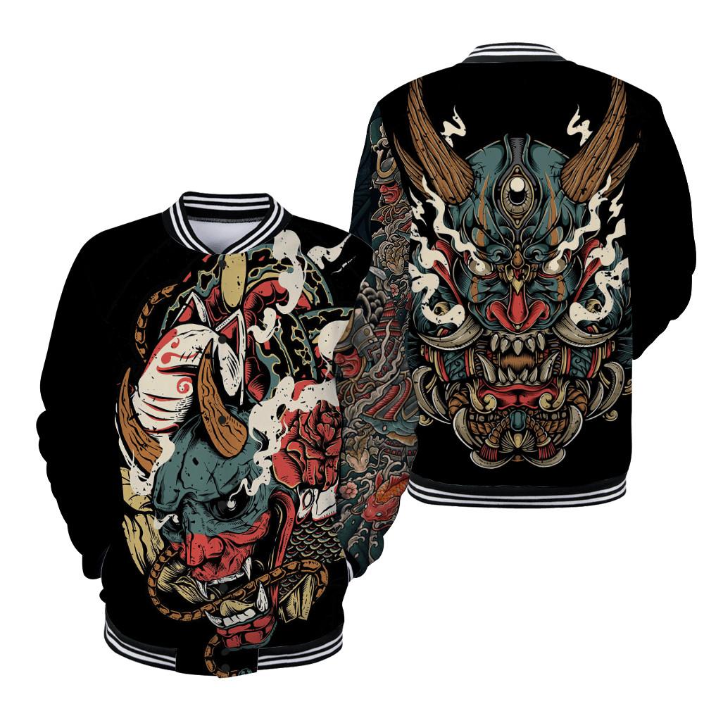 Oni Mask Tattoo 3D Over Printed Shirt for Men and Women