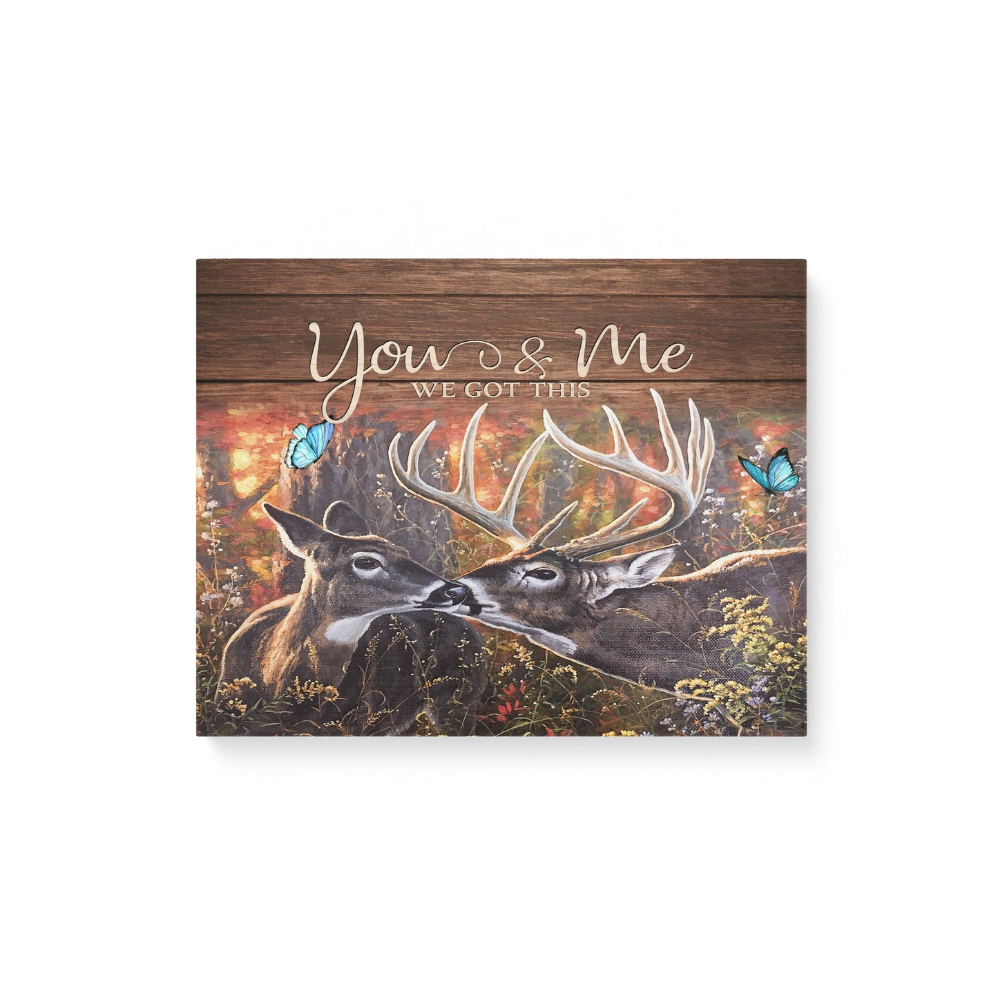 Hunting Canvas Wall Art Print Deer Wall Decor - Buck & Doe You & Me We Got This XT