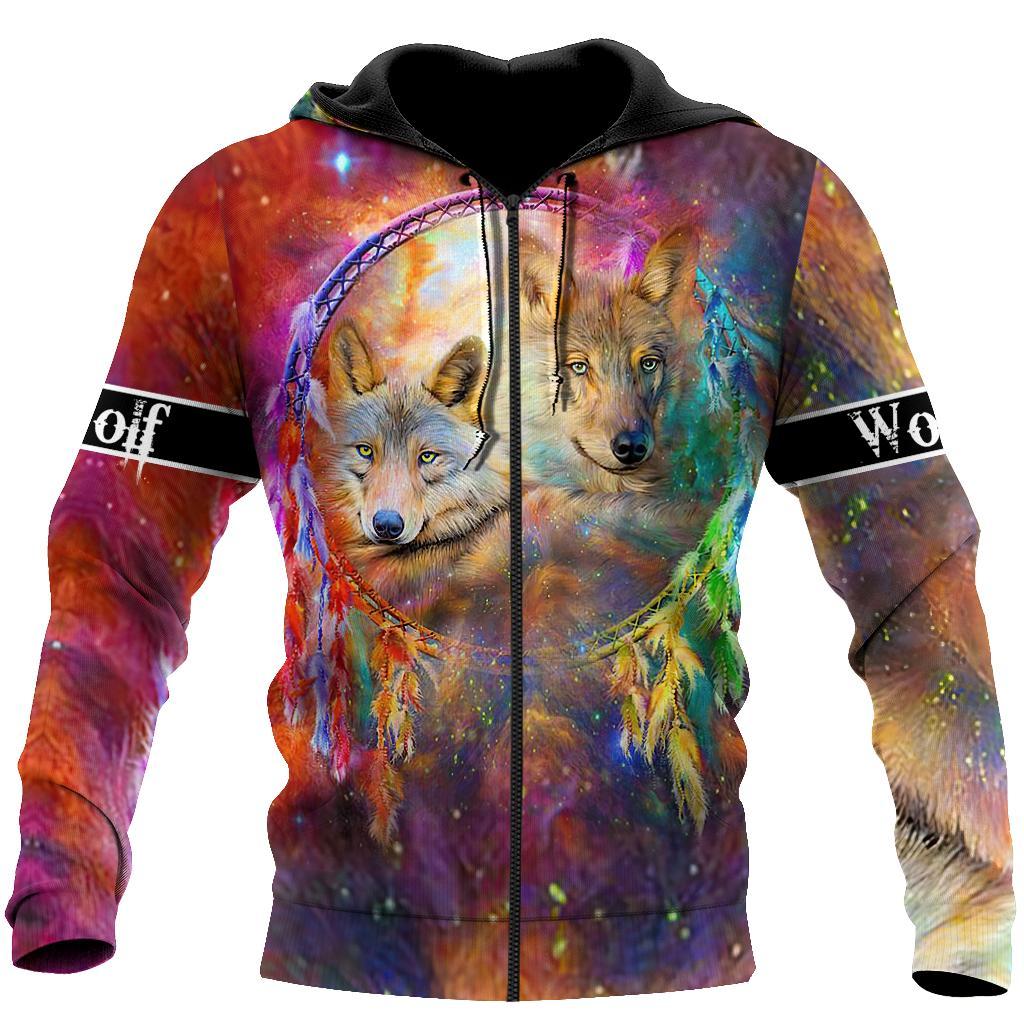 All Over Print Beautiful Wolf Couple-MEI