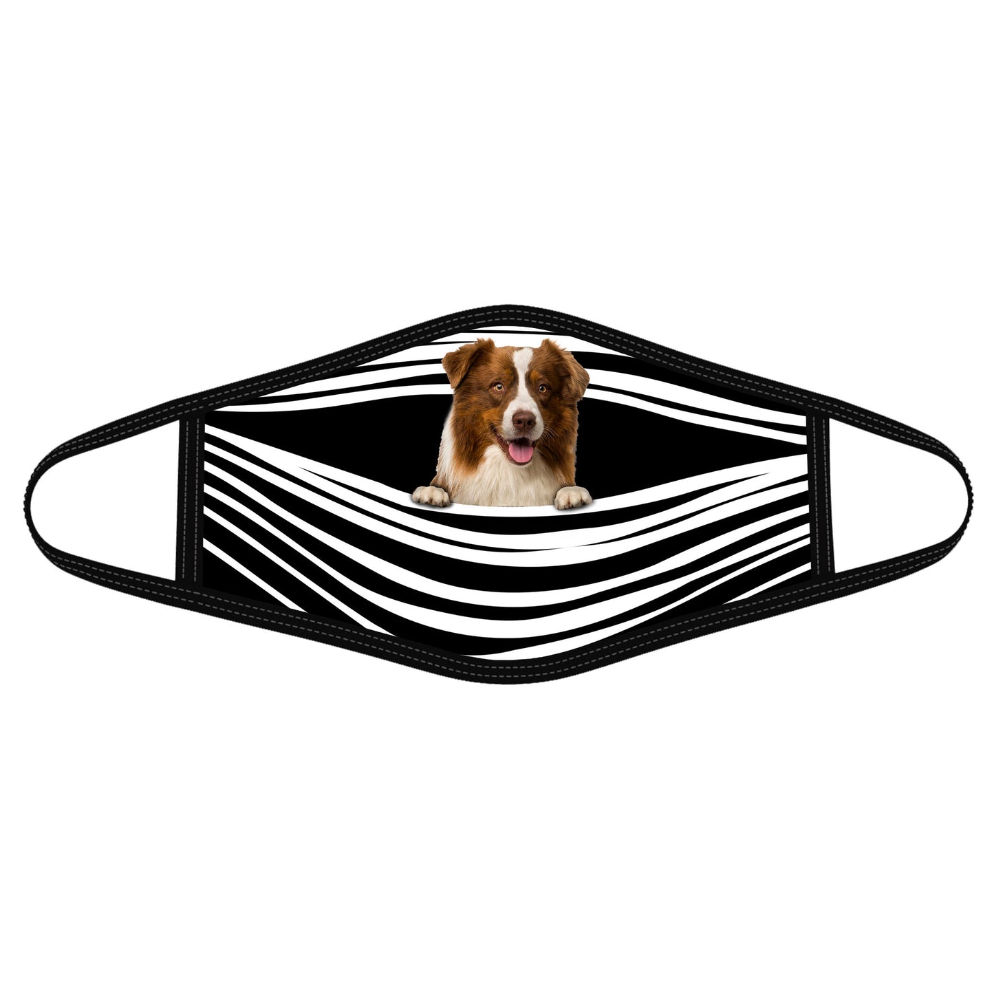 Border Collie Stripes All-Over-Print Face Mask DL