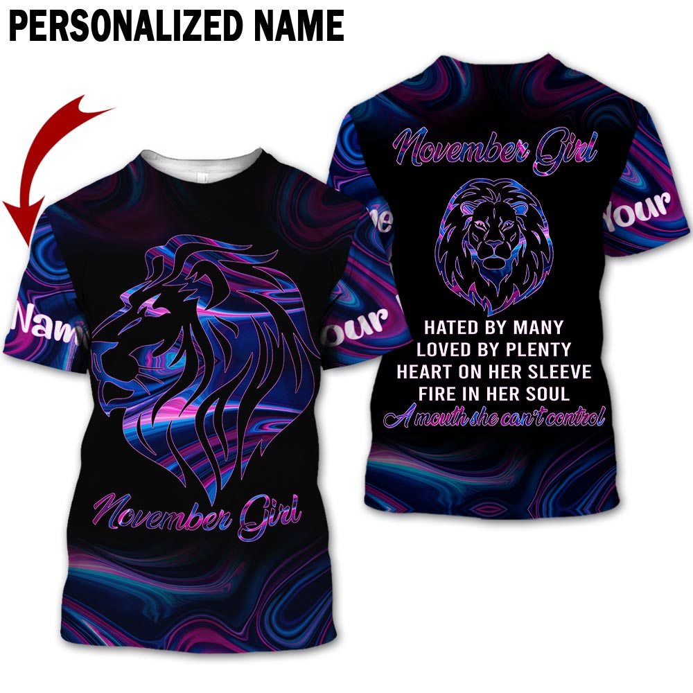 Personalized Name November Girl 3D All Over Printed Apparel