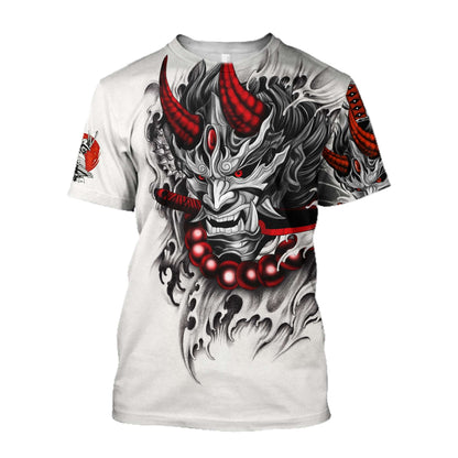 Japan Mask Tattoo 3D All Over Printed Unisex Shirt