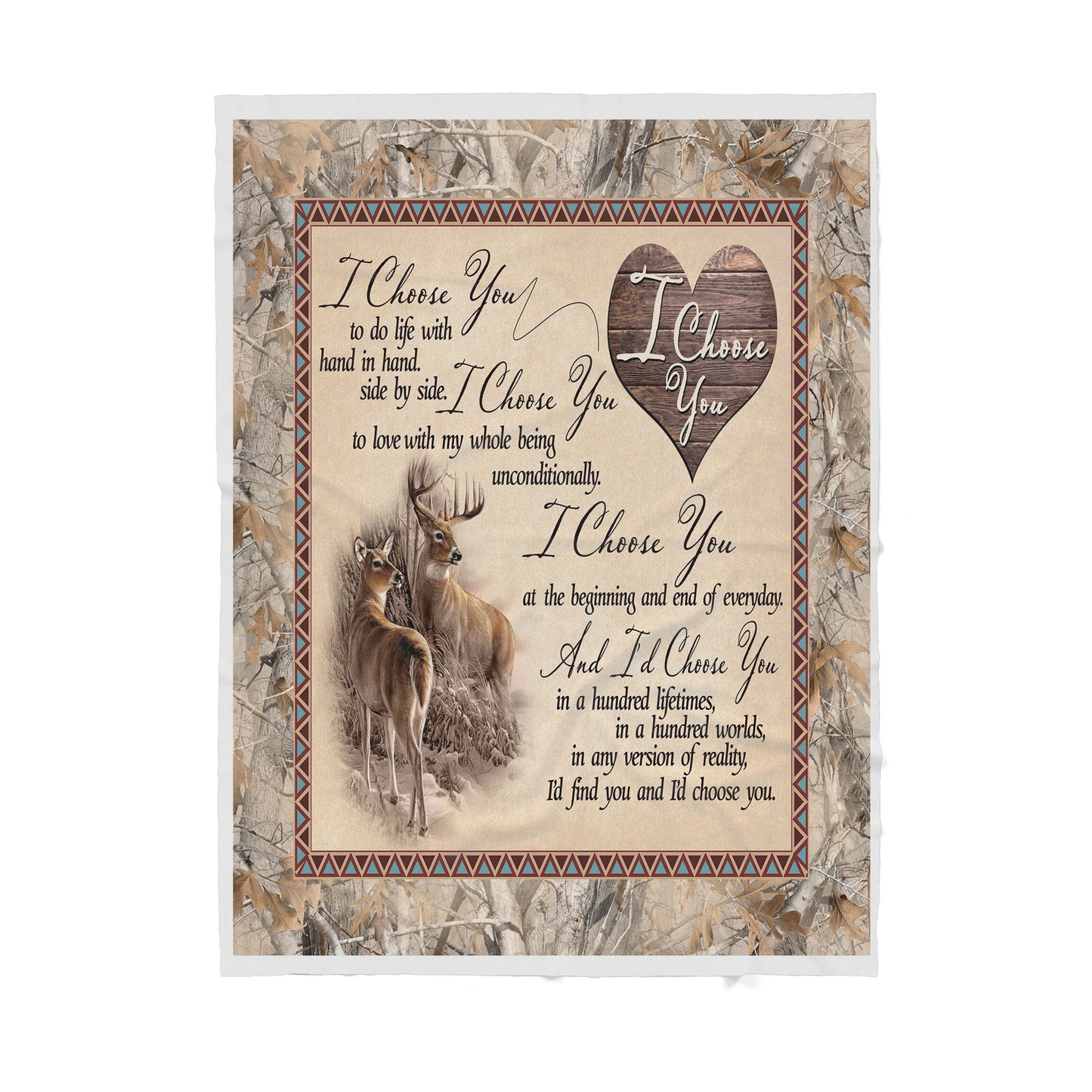 Deer Love Romantic Sherpa Blanket TN
