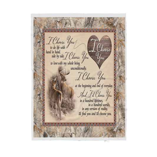 Deer Love Romantic Sherpa Blanket TN
