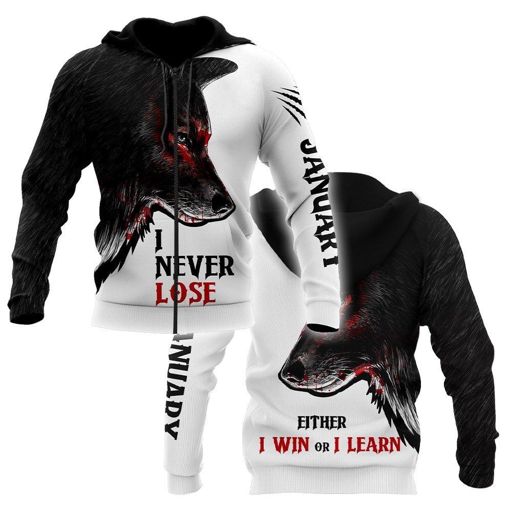 Wolf - January Guy Never Lose 3D All Over Printed Unisex Shirts