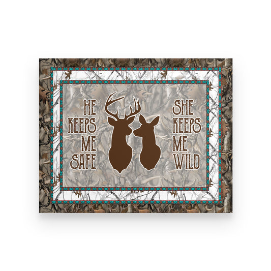 Deer Couple Canvas- Wedding Anniversary TA