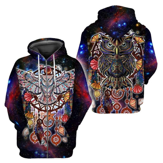 Owl Native American 3D Over Printed Unisex Shirt