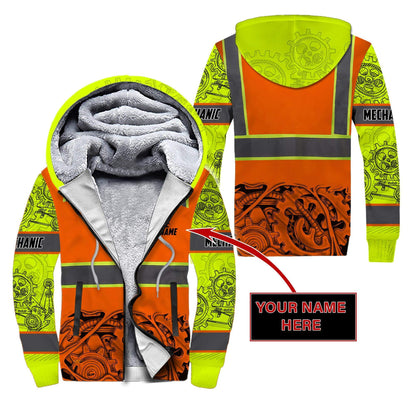 Personalized Mechanic Safety 3D All Over Printed Hoodie For Men and Women TN