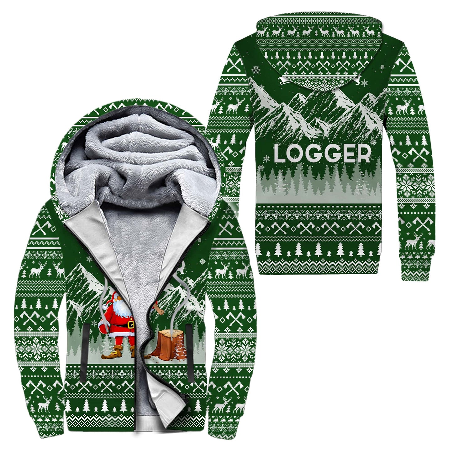Logger Christmas Woodworking 3D Full Printing - Amaze Style™-Apparel