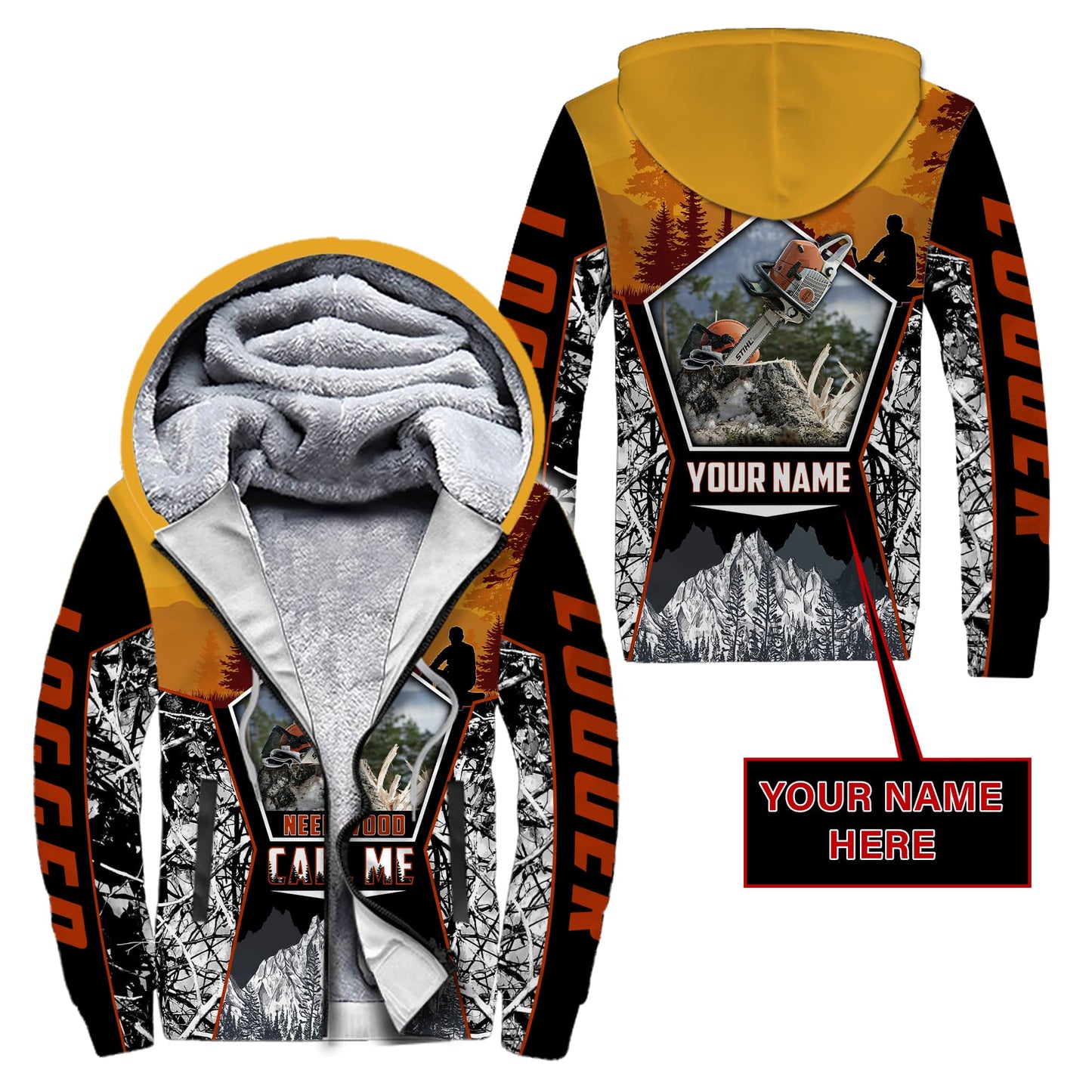 Logger Woodworking Custom Name 3D Full Printing - Amaze Style™-Apparel