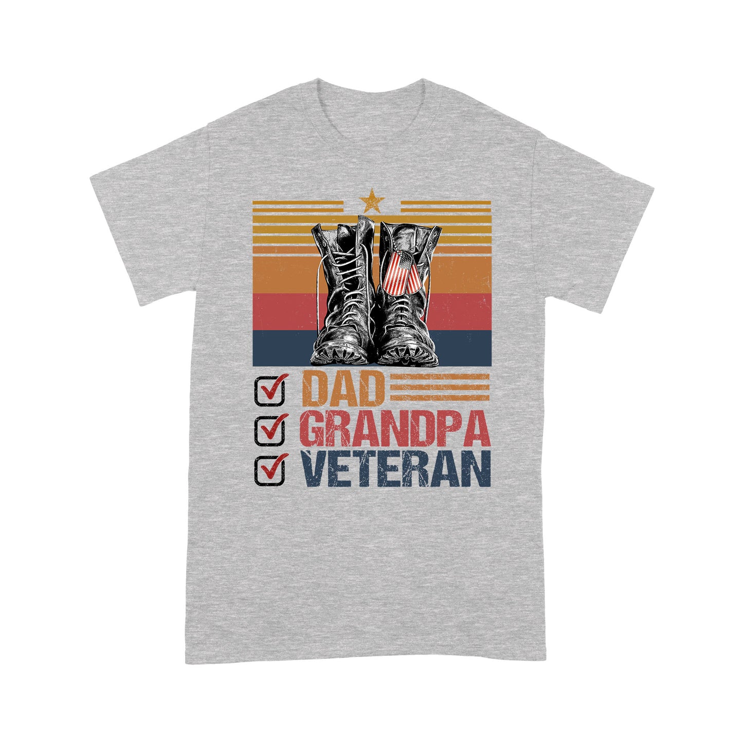 Dad Grandpa Veteran Standard T-Shirt For Dad Papa Grandpa