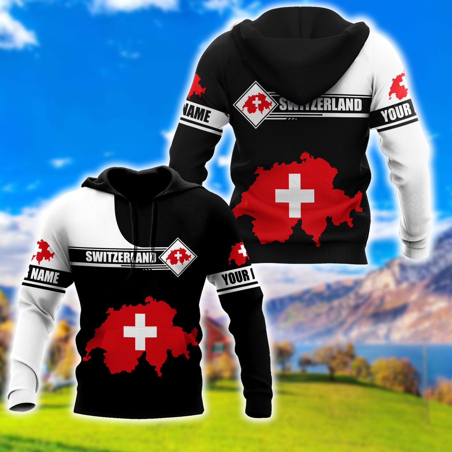 Customize Switzerland Hoodie 3D All Over Printed Unisex Hoodie