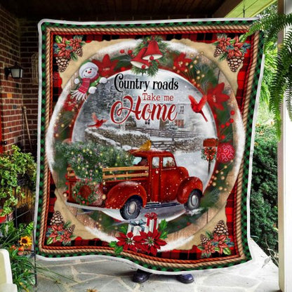 Custom Blanket Contry Roads Take Me Home-Best Gift For Christmas-Sherpa Blanket LAM