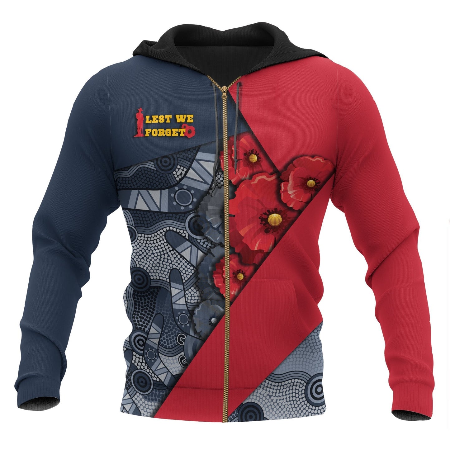 Australia Aboriginal Hoodie Anzac Day ver1 - Amaze Style™-Apparel
