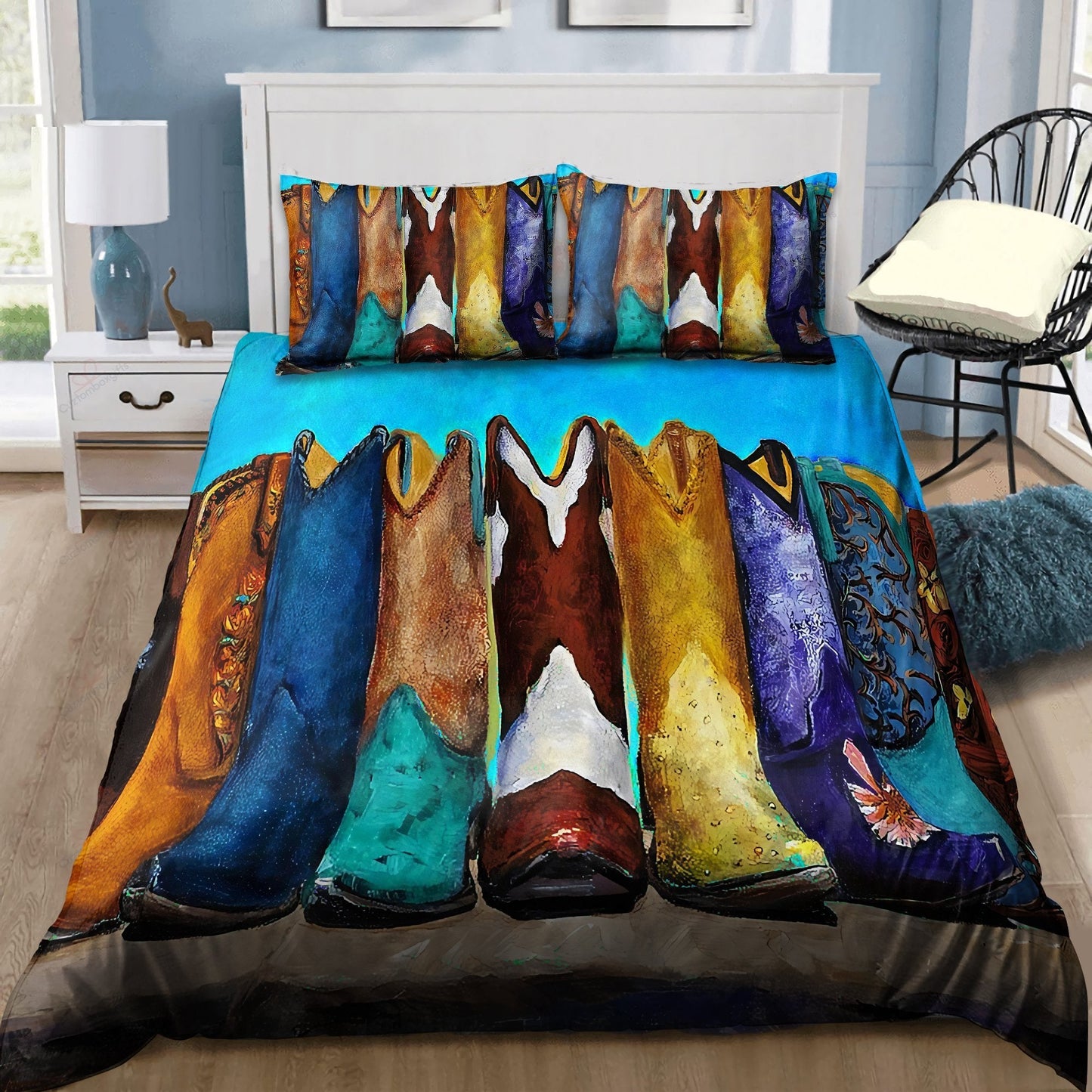 Cowboy Shoes Combo Bedding Set