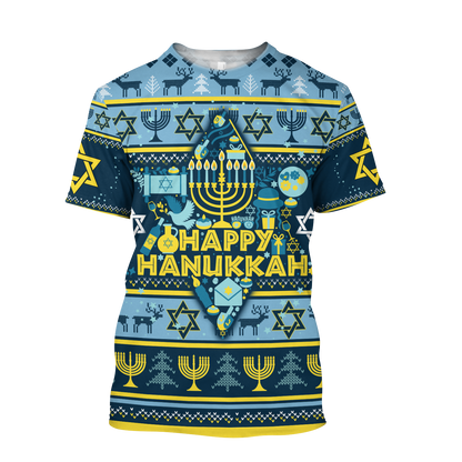 Premium All Over Printed Happy Hanukkah Shirts MEI