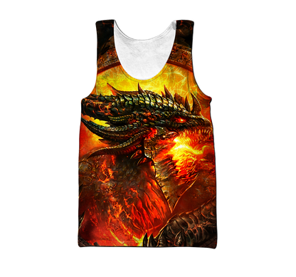 Premium All Over Printed Red Fire Dragon Shirts MEI