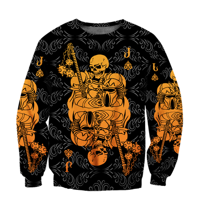 Samurai Skull Poker Over Printed Hoodie