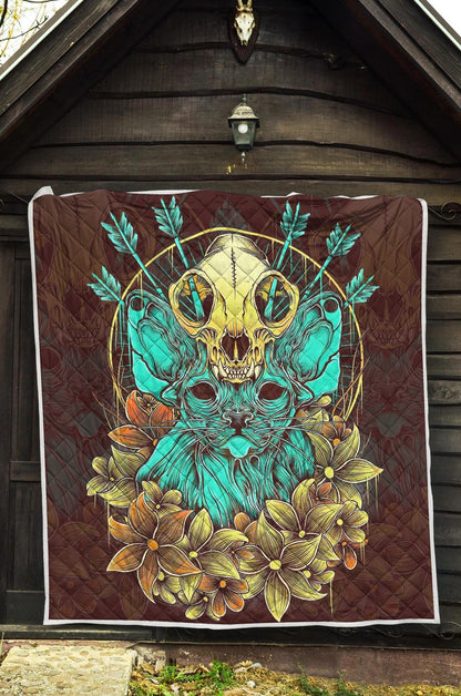 Sphynx Skull Nature Couple Quilt HHT03082003S1