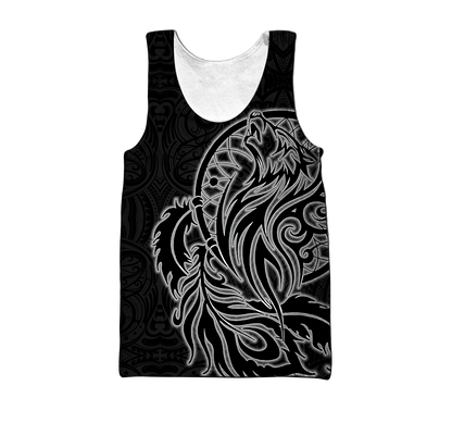 Maori dream catcher wolf tattoo 3d all over printed shirt and short for man and women HHT17072002