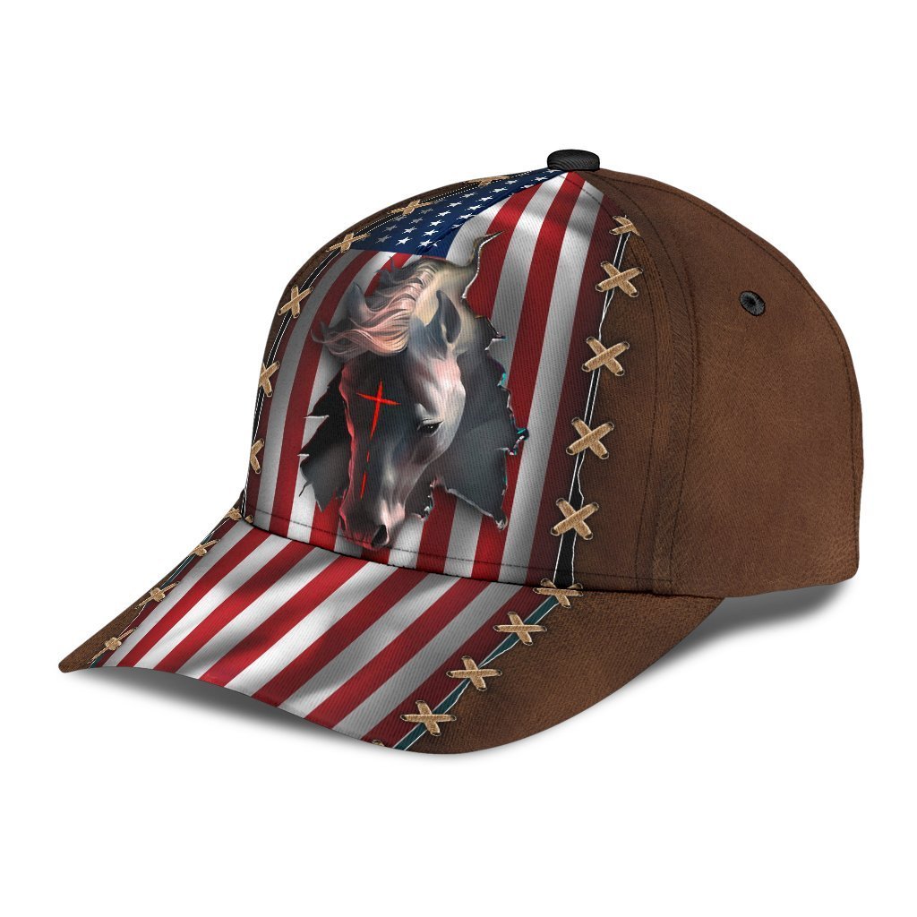 Jesus Horse American Flag Classic Cap 07032103.CTA