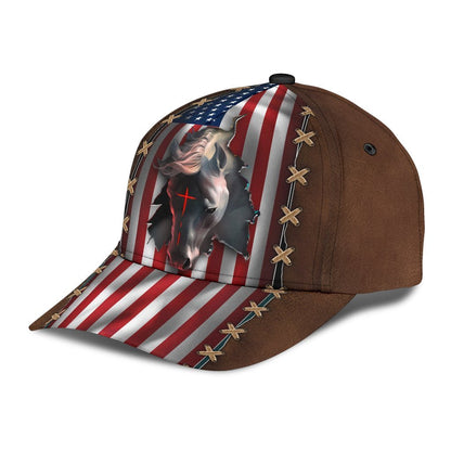 Jesus Horse American Flag Classic Cap 07032103.CTA
