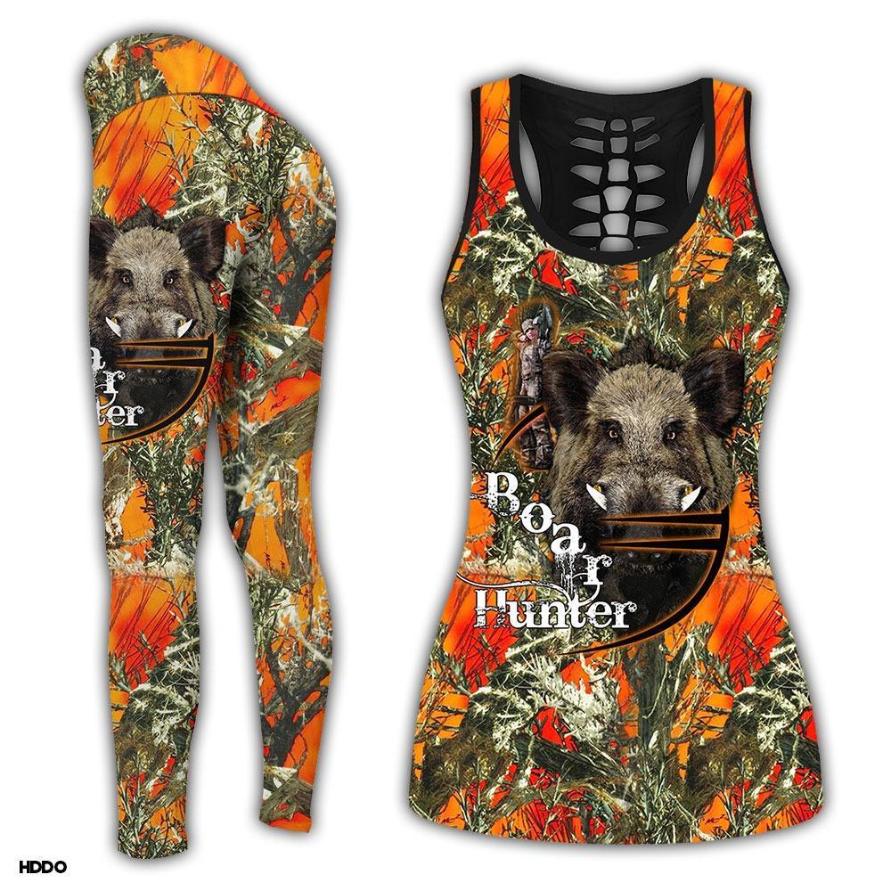 Boar Hunting Camo Orange Combo Tank Top + Legging TA043005 - Amaze Style™-Apparel