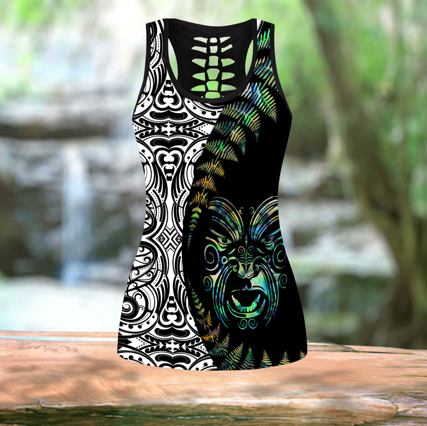 Maori Paua shell tank top & leggings outfit for women HHT21072003