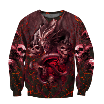 Amazing Skull Dragon All Over Printed Hoodie For Men And Women MEI