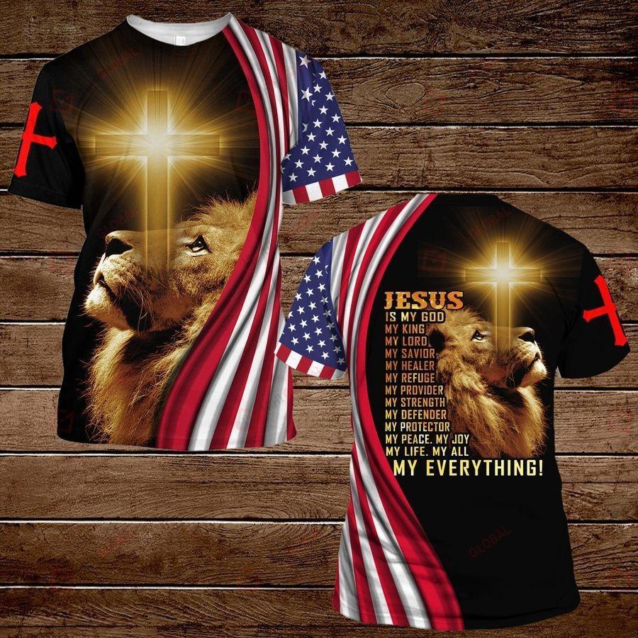 Jesus Is My Everything American Flag 3D All Over Printed Shirts For Men and Women TA07272001S1