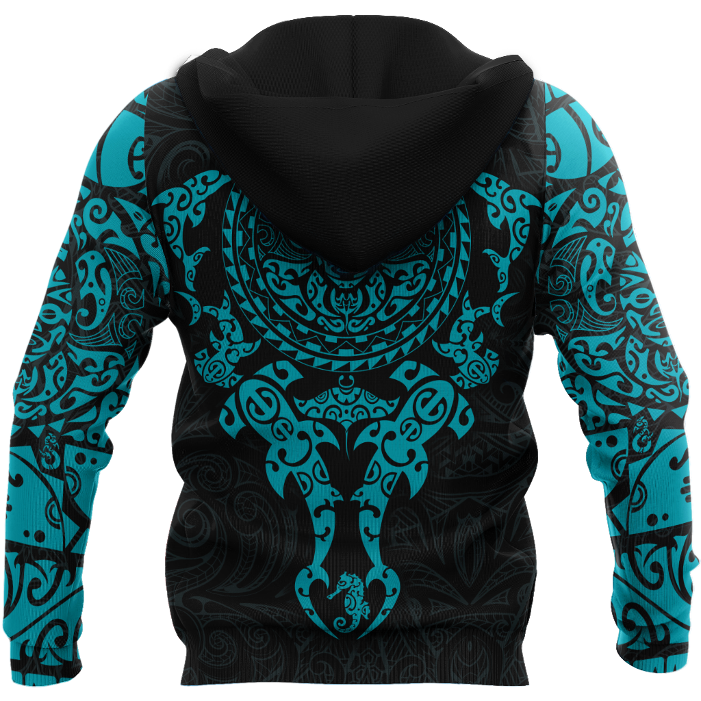 Maori tangaroa blue tattoo 3d all over printed shirt and short for man and women  HHT20072001