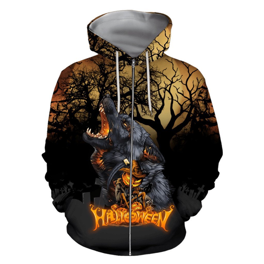 Halloween Wolf 3D All Over Printed Unisex Shirts