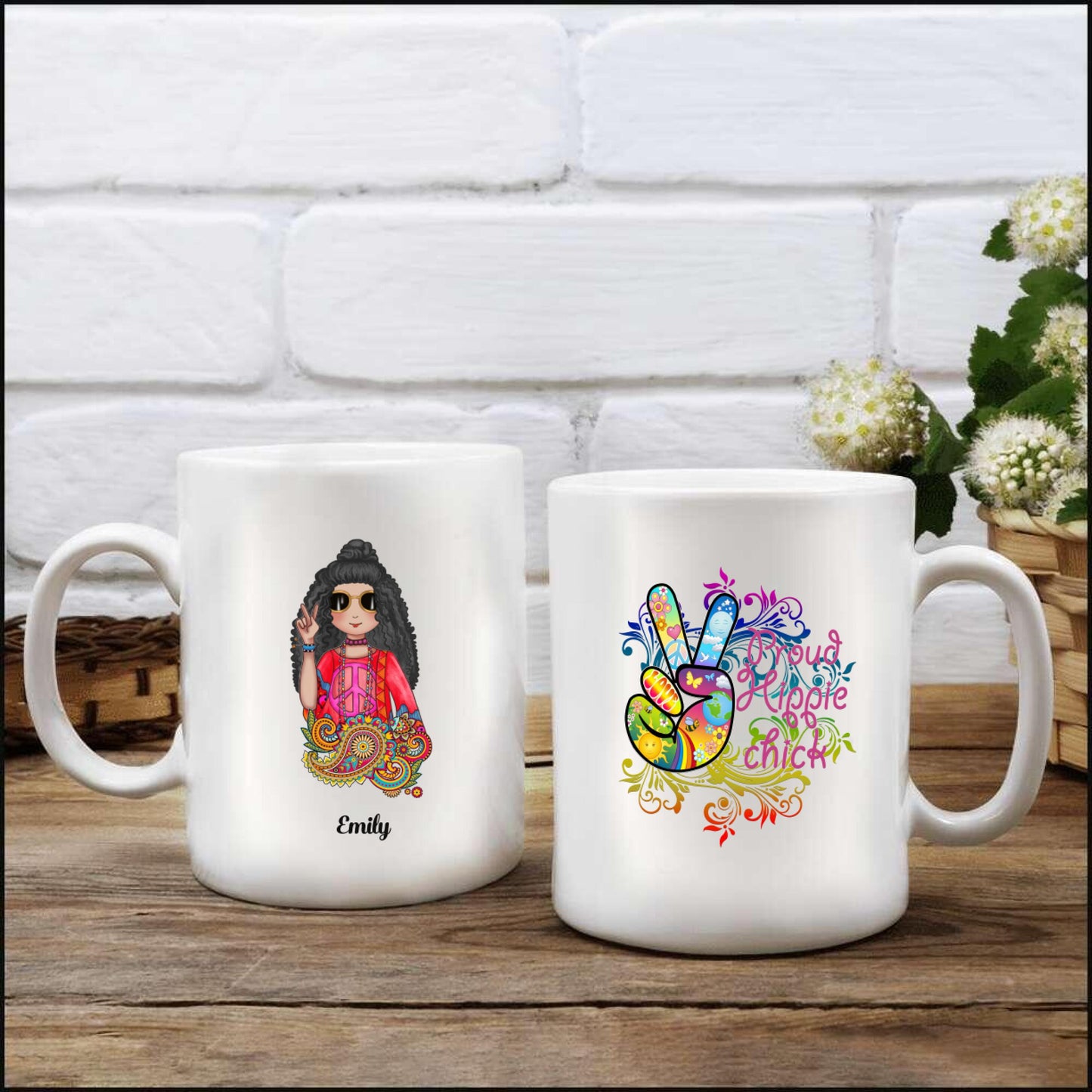 Personalize Coffee Mug - Hippie Chick Mug XT