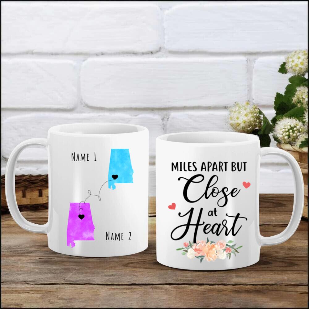 Personalized Distance Mug- Miles Apart but Close at Heart