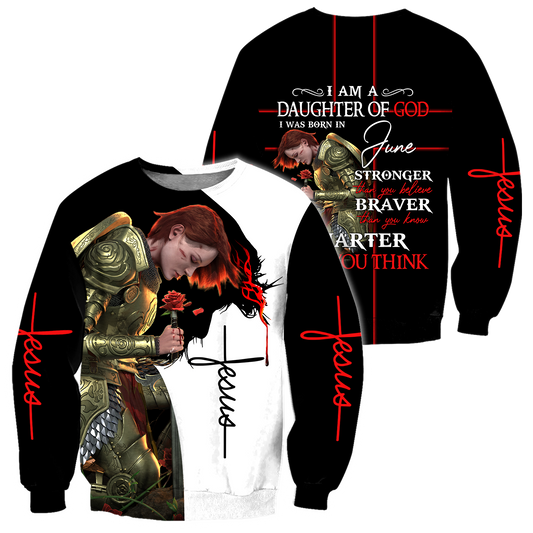 I Was Born In June- I Am A Daughter Of God 3D All Over Printed Shirts For Men and Women Pi250504