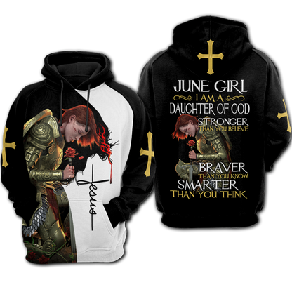 June Girl - I Am A Daughter Of God 3D All Over Printed Hoodie