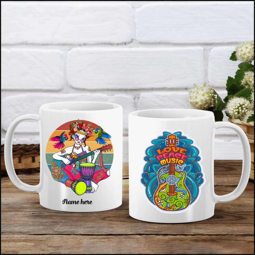 Personalized Hippie Girl Guitar XT