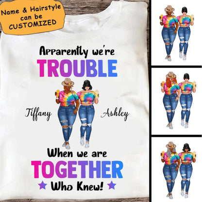 Personalized Curvy Girl Tie Die Sister- Best Friend T-shirt XT
