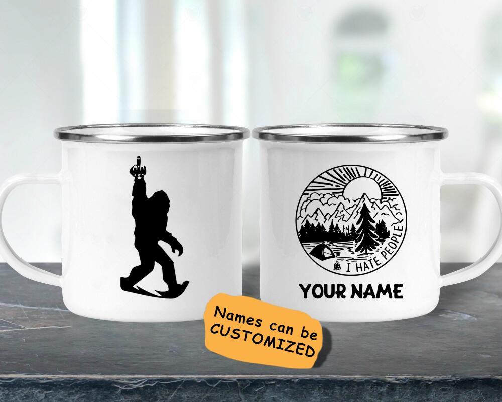 Big Foot- I hate People- Personalized Name Campire Mug XT - SN 2