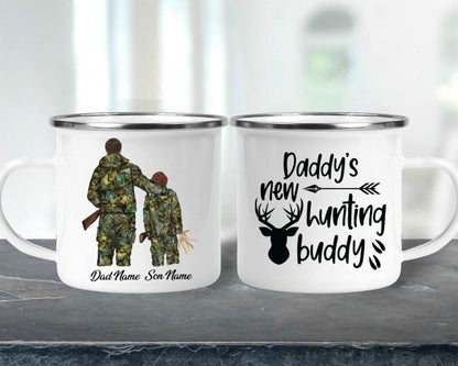 Hunting Deer- Dad& Son- Personalized Name Campire Mug XT