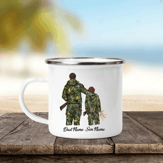 Hunting Deer- Dad& Son- Personalized Name Campire Mug XT