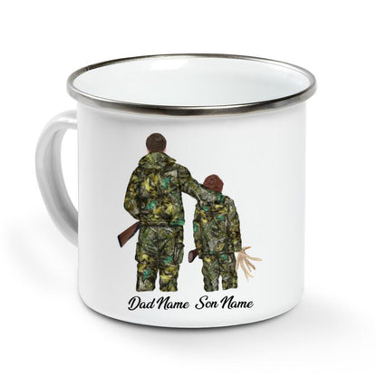 Hunting Deer- Dad& Son- Personalized Name Campire Mug XT