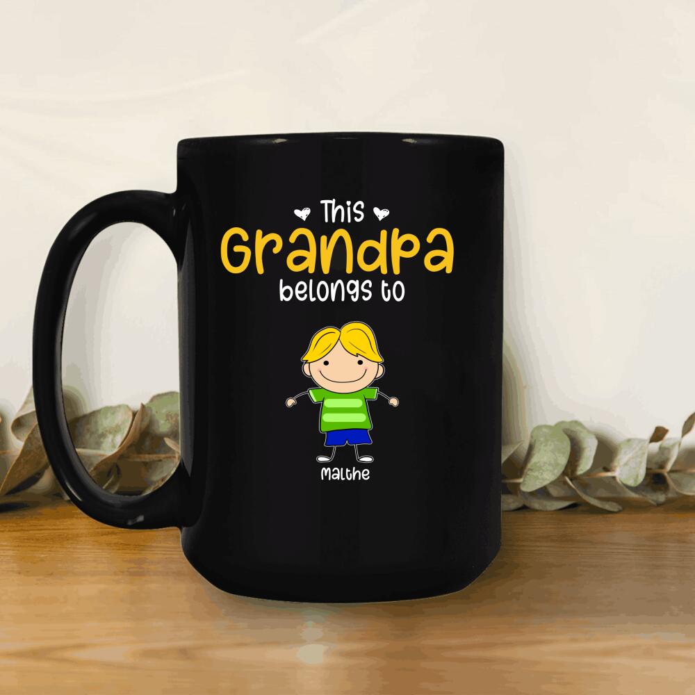 This Grandpa Belongs To Personalized Mug Fathers Day Gift