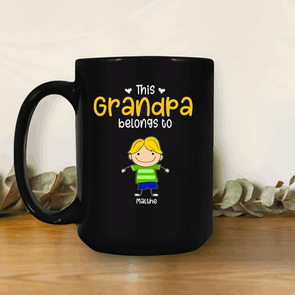 This Grandpa Belongs To Personalized Mug Fathers Day Gift