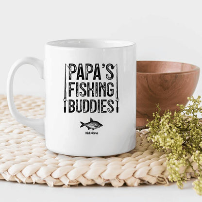 Papa's Fishing Buddies Personalized Mug Fathers Day Gift