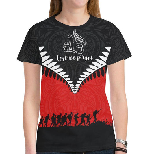 New Zealand Lest We Forget Zip Up Hoodie Black Red K4 - Amaze Style™-Apparel