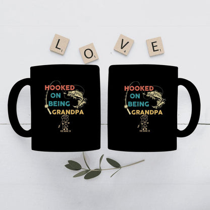 Personalized Mug Hooked On Being Grandpa - Amazing gift for Father's day