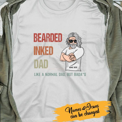 Personalized T-shirt Beared Inked Dad - Amazing gift for Father's day